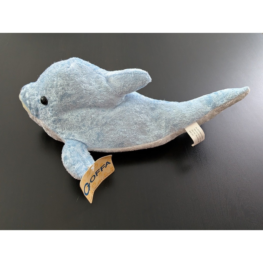 Goffa Blue Dolphin Plush Stuffed Animal‎ 10" Goffa
